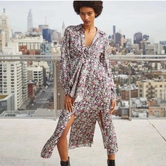 Cinq à Sept | Quin Floral Layered Overlay Feminine Flowy Midi Dress Size 4 - Picture 1 of 13